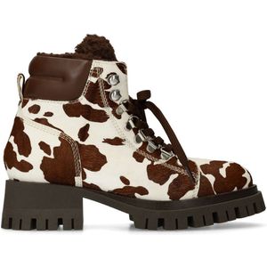 SACHA - Enkellaarsjes - Donkerbruin - Leer - Blokhak