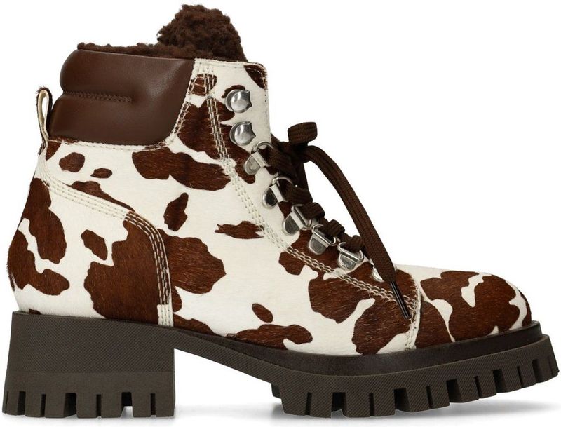 SACHA - Enkellaarsjes - Donkerbruin - Leer - Blokhak