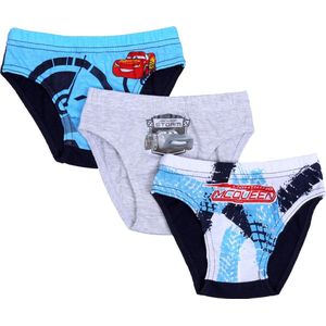 3x blauw, marineblauw en grijs jongensondergoed AUTA