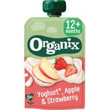 6x Organix Yoghurt 12+m Aardbei & Appel 100 gr