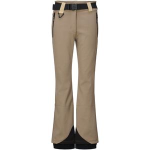 Nordberg dames skibroek - skibroek softshell - Rosendal - taupe / zwart - maat XXL