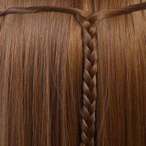 23 inch donkerbruin mensenhaar etalagepop - kapperspop cosmetica trainingshoofd - mannequin kappershoofd .