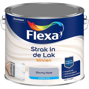 Flexa - Strak in de Lak Binnenlak Zijdeglans - Stormy Haze - Kleur van het jaar 2025 - Mengverf - 2.5 Liter