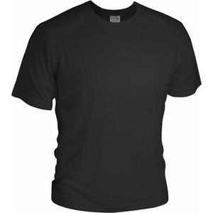 Zijden Heren T-Shirt Rondhals Zwart Small - 100% Zijde