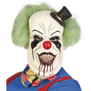 Horror clown Deluxe masker met haar