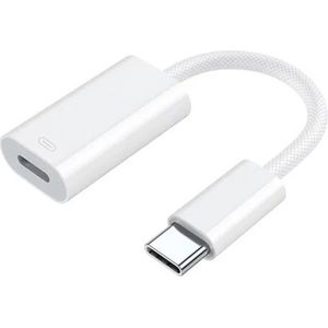 Ibley USB-C naar Lightning adapter wit - Data overzetten & opladen - Lightning naar USB-C adapter - USB-C converter - Lightning female naar USB-C male - Geschikt voor iPhone 15/16, iPad en Macbook