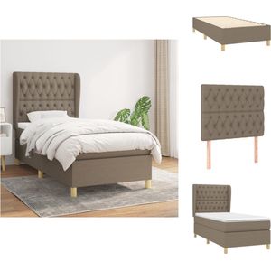 vidaXL Boxspringbed - Pocketvering - 100x200 cm - Taupe - Bed