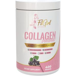 FitGirl Nutrition | Gehydroliseerd Rund collageen | Blackcurrant | 400gr 20 servings | 12,5g collageen per serving | Nutriworld
