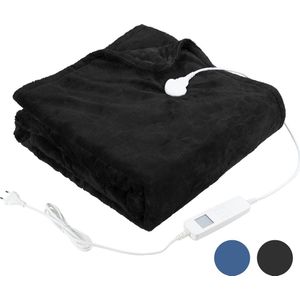 MOA Elektrische Warmtedeken - Flannel Fleece - Bovendeken - Superzacht - 180x130 - Zwart - EOB180B