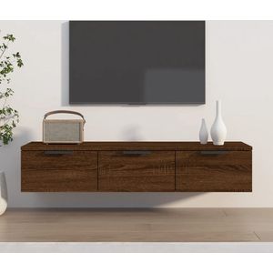 The Living Store Wandkast - Bruineiken - 102 x 30 x 20 cm - Hoge Kwaliteit - Stevig Materiaal