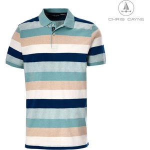 Chris Cayne herenpolo - maat XL - kleur mint-zand - polokraag - korte mouw – jersey