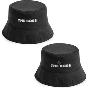 The boss en The real boss duo pack bucket hat - heren bucket hat - dames bucket hat - festival accessoires - vissershoedje - bucket hat zwart - bucket hoed - vissershoedje heren - vissershoedje dames - bucket hat man - festival outfit