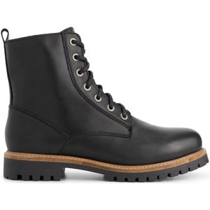 Travelin - Kvaloya - Veterboots - Zwart - Leer