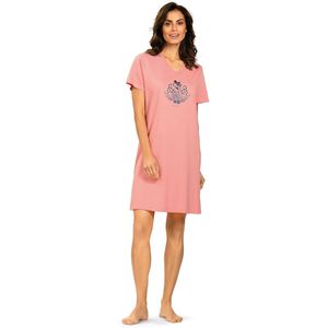 Comtessa - Dames nachthemd - Korte mouw - Koraal - Maat 42