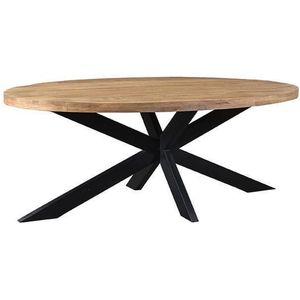 Nancy's Eetkamertafel Zip - Eettafel - Industrieel - Eetkamertafels - Ovaal - Mangohout - Rough - 210 x 100 x 76 cm