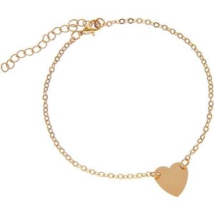Fako Bijoux® - Enkelbandje - Enkelsieraad - Hartje - Goudkleurig