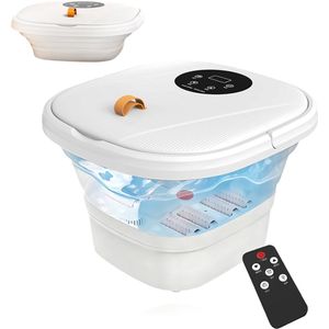 Gloovon® - Elektrisch Voetenbad - Handmatige Massage Rollers - Verwarmt tot 48°C - Inklapbaar - Shiatsu en Compressie Massage - Voetmassage Apparaat