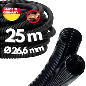 25 meter Kalitec ribbelbuis Twin NW 29 I ribbelslang in twee delen I solar ribbelbuis I marterbeschermingsbuis I lege buis I kabelbescherming AD 34,3 mm ID 26,6 mm