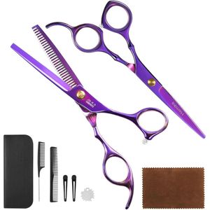 Professionele Kappersschaar Set met Opbergtas, Kammen en Haarclips voor Thuisgebruik