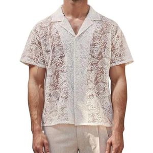 Heren Korte Mouwen Kant T-shirt - Vrijetijdshemd Voor Zomer