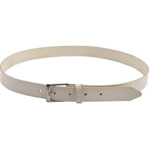 Witte Unisex Riem 3 cm Breed, 105 cm Lang - Elegante Heren & Dames Broekriem met Gesp