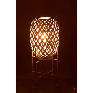 Bambusa - Vloerlamp - ovaal - bamboe - wit - 1 lichtpunt