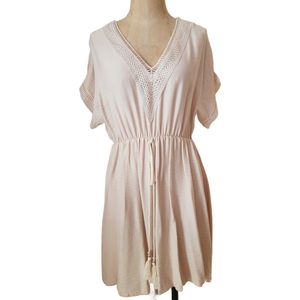 Dames ibizza jurk beige One size 38/44