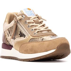 Refresh - 17296003 - Damestrainer - Beige - Plat - Veters - Casual