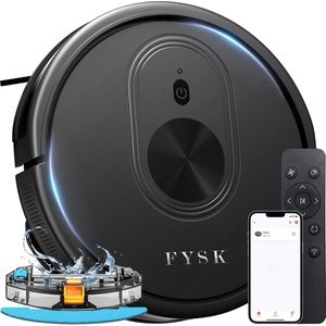Fysk HR101 Robotstofzuiger met Dweilfunctie - Met Laadstation - Dweilrobot - Robotstofzuigers - Alexa - perfect voor huisdieren - met afstandsbediening en app - Fysk