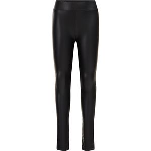 WE Fashion Meisjes legging van imitatieleer - Zwart - Maat 110/116