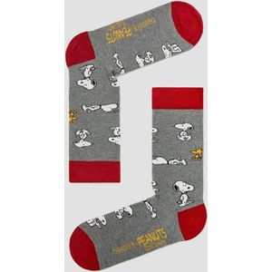 Grappige Sokken Grijs met Snoopy Bio katoen maat 41-46 - Snoopy - Zacht - Trendy geschenk - Trendy Cadeau - Verjaardag - Geschenk