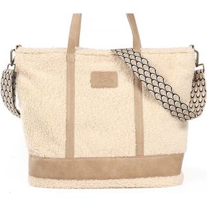 Naturel shopper St Moritz | schoudertas | verstelbare schouderband | schouderband | teddytas | shopper | teddy | modetrends |