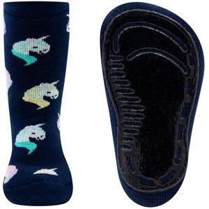 Antislipsokken Ewers - Donkerblauw met Eenhoorns Pasteltinten - Siliconenzool-35/38