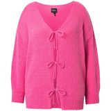 MIAMODA MIAMODA - Dames - Vest loose fit striksluiting - Neon bes - Maat 42+