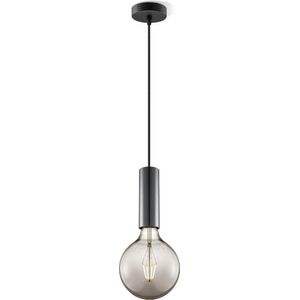Home Sweet Home hanglamp zwart Saga - hanglamp inclusief LED lamp G95 - dimbaar - pendel lengte 100 cm - inclusief E27 LED lamp - rook