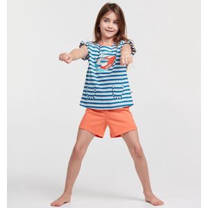 Woody pyjama meisjes - meeuw - streep - 211-1-PSG-S/983 - maat 116