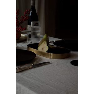 Decoratief dienblad - Glam - van ijzer in goud, 30 x 15 cm als dienblad of voor decoratie van vazen of kaarsen (zwart/goud)
