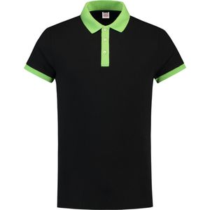 Tricorp polo bi-color fitted zwart-lime PBF 210 maat XXXL