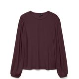 VERO MODA - VMCLARA - Top - Donkerrood - Lange Mouwen