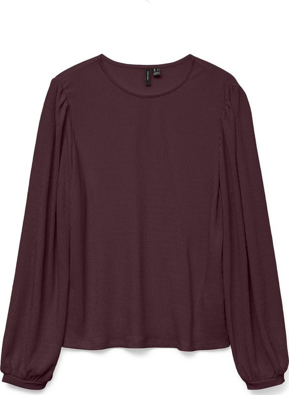 VERO MODA - VMCLARA - Top - Donkerrood - Lange Mouwen