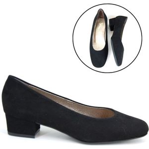 Stravers - Pumps met Lage Hak Maat 35 Zwart Suede Kleine Maten Business Pumps