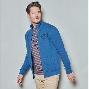 Twinlife Heren er full zip jacquard - Vesten - Wasbaar - Ademend - Blauw - S