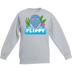 Flippy de dolfijn sweater grijs voor kinderen - unisex - dolfijnen trui - kinderkleding / kleding 170/176