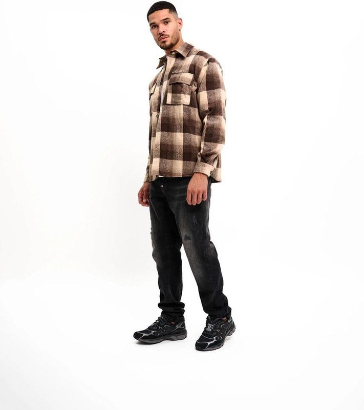 Malelions Overshirt beige (Maat: XS) - Ruit