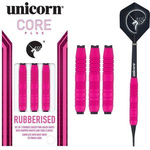 Unicorn Core Plus Rubberised Pink Soft Tip - Red - Dartpijlen - 19 Gram