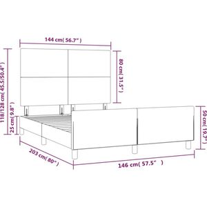 vidaXL - Bedframe - met - hoofdbord - kunstleer - wit - 140x200 - cm