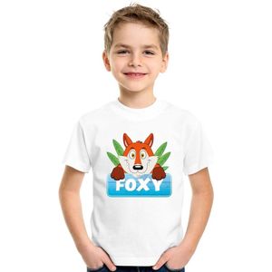 Foxy de vos t-shirt wit voor kinderen - unisex - vossen shirt - kinderkleding / kleding 146/152