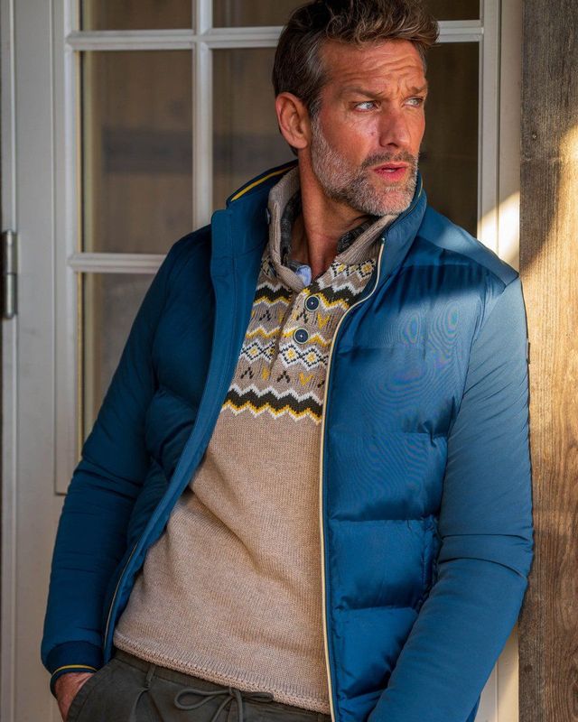 NZA - Marineblauw gewatteerde jas