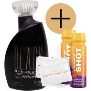 Devoted Creations - Black Obsession + 2 Your Sun Shots + 2 Verfrissingsdoekjes