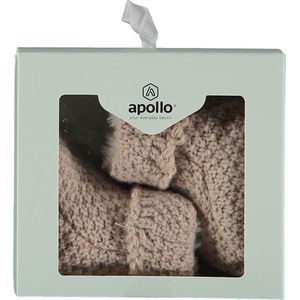 Apollo - Baby - Slofjes - Knit - Sand - Giftbox - New Born - Maat 50/56